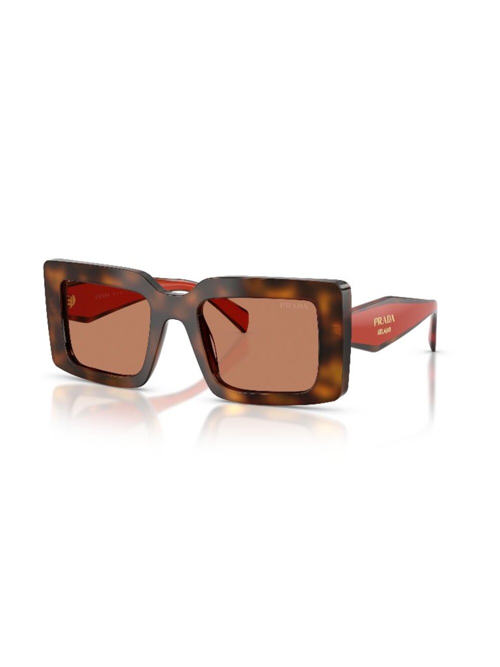 New Prada Women's Sunglasses Brown Lens Acetate Frame PR D01S 01K90Q 52